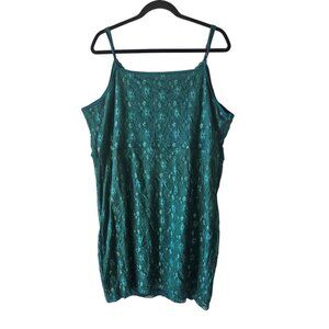 Women's Size 4XL Green Floral Lace Summer/Spring Sleeveless Dress